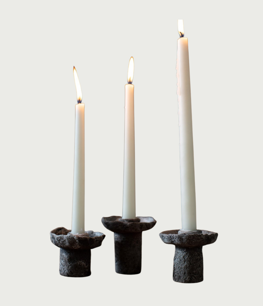 Small Ceramic Candle Holder Black images